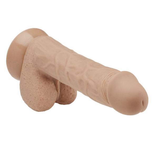 Cloud 9 Platinum Silicone 7 inches Dong Brown Bonus Rings - Click Image to Close