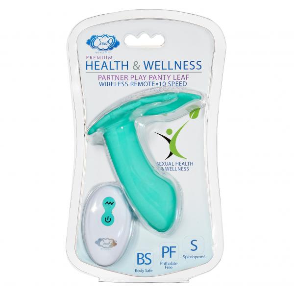 Cloud 9 Health & Wellness Wireless Remote Control Panty Leaf" Vibe - Teal" - Click Image to Close