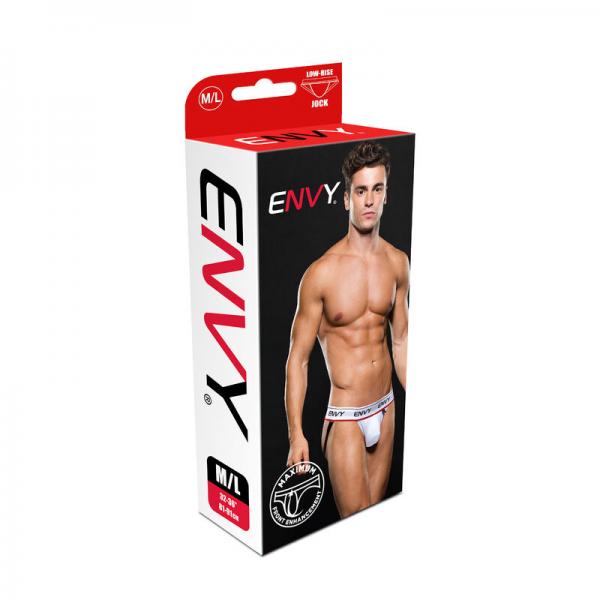 Envy Low-rise Jock White M/l - Click Image to Close