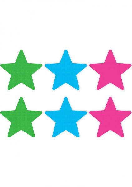 Peekaboos Pasties Neon Star 3 Pack Assorted Colors