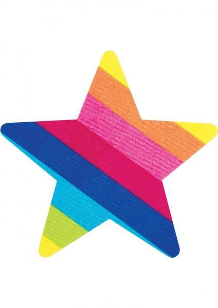 Pasties Rainbow Starz Star Shaped 2 Pairs - Click Image to Close