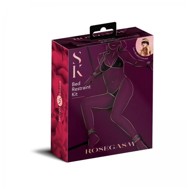 Rosegasm Bed Restraint Kit W/ Blindfold - Click Image to Close