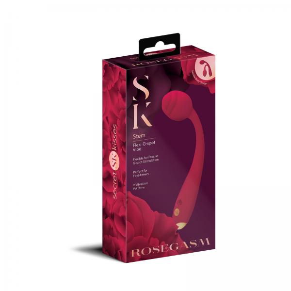 Rosegasm Long Stem Flexi Gspot Vibe Rose - Click Image to Close