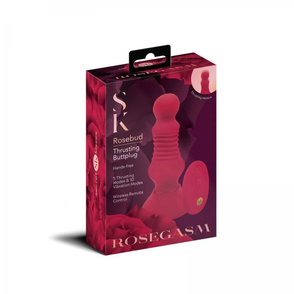 Rosegasm Remote Control Thrusting Rosebud Buttplug - Click Image to Close