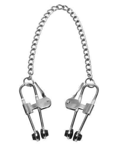 Intensity Nipple Press Clamps With Chain Metal Silver - Click Image to Close