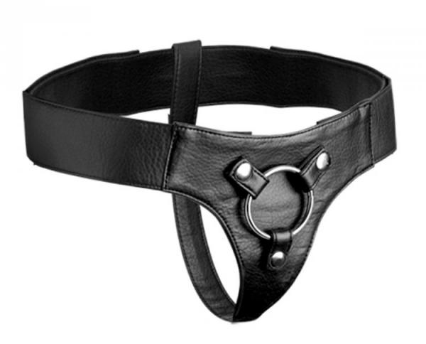 Strap U Domina Adjustable Wide Band Strap On Harness Black - Click Image to Close