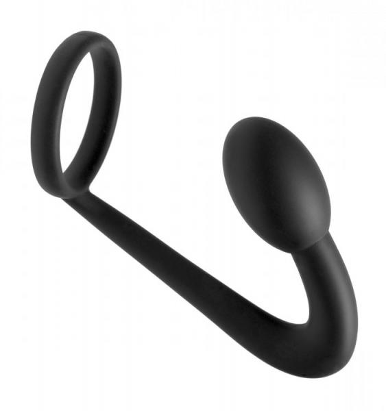 Explorer Cock Ring Prostate Plug Black - Click Image to Close