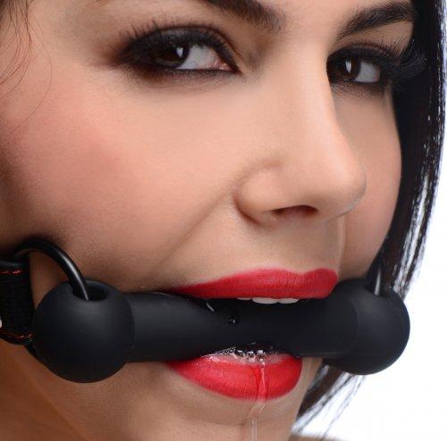 Strict Silicone Bit Gag Black O/S - Click Image to Close