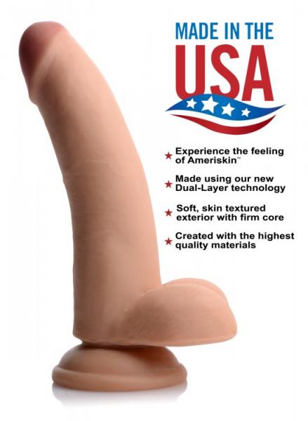 Usa Cocks 8in Ameriskin Dildo- Light