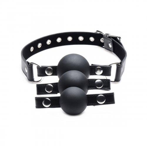 Strict Interchangeable Silicone Ball Gag Set Black - Click Image to Close