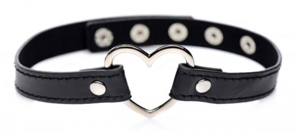 Dark Heart Chrome Heart Black Choker O/S - Click Image to Close