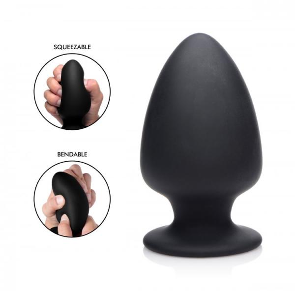 Squeeze-It Silexpan Anal Plug Large Black - Click Image to Close