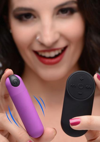 Bang! Vibrating Bullet W/ Remote Control Purple - Click Image to Close