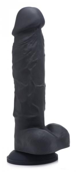 Strap U Power Pecker 7in Dildo Silicone W/ Balls Black - Click Image to Close