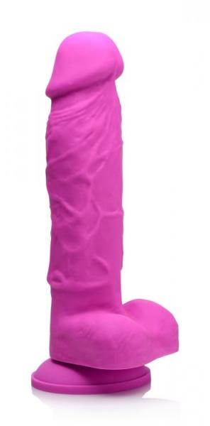 Strap U Power Pecker 7in Dildo Silicone W/ Balls Pink - Click Image to Close