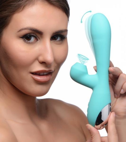 Inmi Shegasm 5 Star 7x Suction Come Hither Rabbit Teal - Click Image to Close