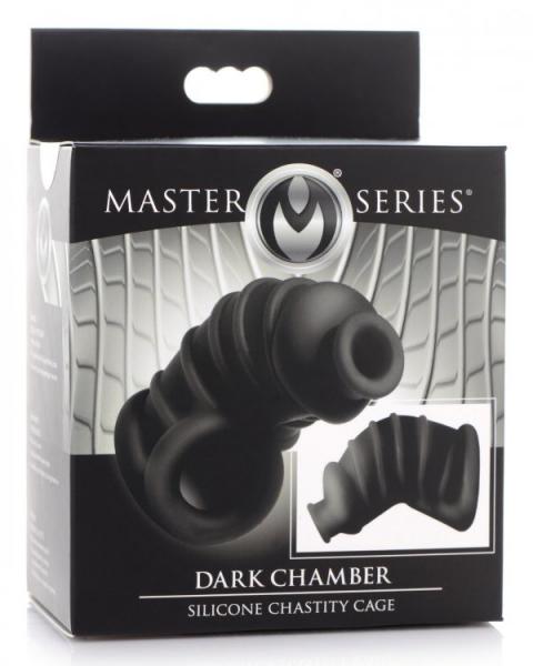 Master Series Dark Chamber Silicone Chastity Cage - Click Image to Close