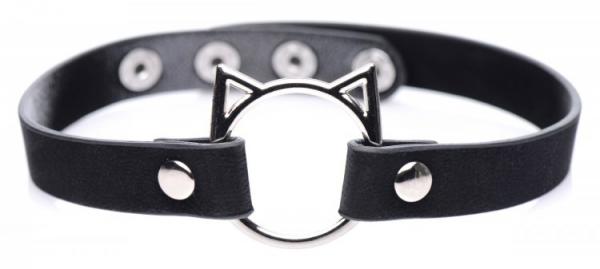 Master Series Kinky Kitty Ring Slim Choker Black - Click Image to Close