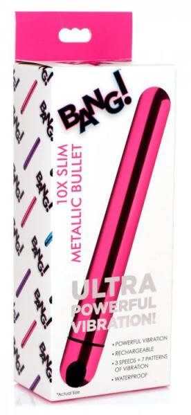 Bang! 10x Slim Metallic Bullet Pink - Click Image to Close