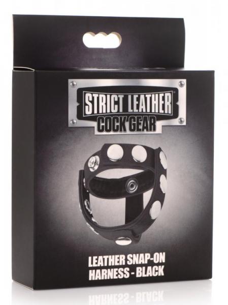 Strict Leather Cock Gear Snap On Harness Black - Click Image to Close