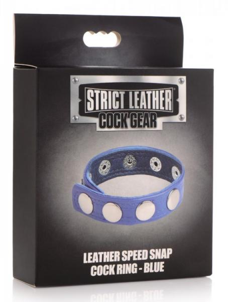 Strict Leather Cock Speed Snap Cock Ring Blue - Click Image to Close