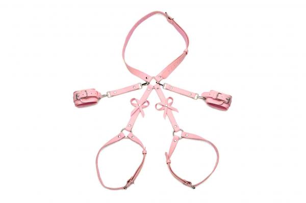 Strict Bondage Harness W/ Bows Pink M/l