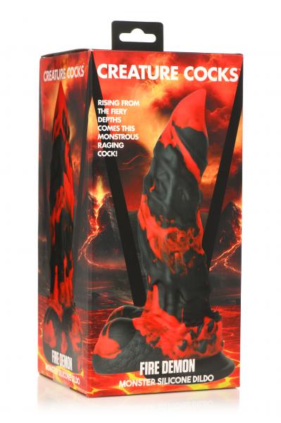 Creature Cocks Fire Demon Monster Silicone Dildo - Click Image to Close