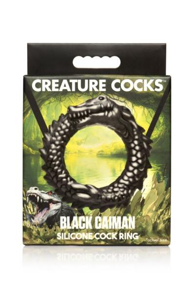 Creature Cocks Black Caiman Cock Ring - Click Image to Close