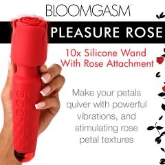 Bloomgasm Pleasure Rose Wand 10x W/ Rose Attachment - Click Image to Close